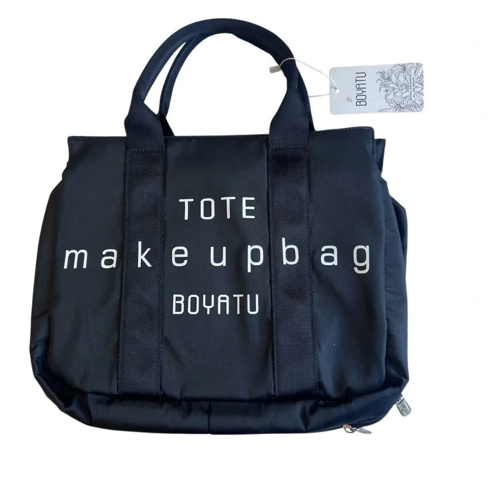 BOYATU Black Tote Makeup Bag